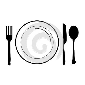 Plate with fork, knife , spoon