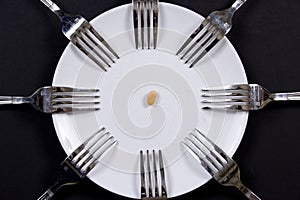 Plate and forks