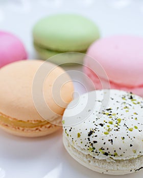 Plate of French Macaron Pastry