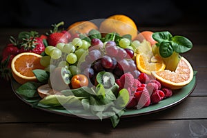 plate of fresh fruits and vegetables, rich in antioxidants and vitamins