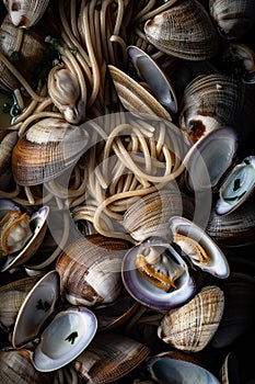 plate with fresh mussles