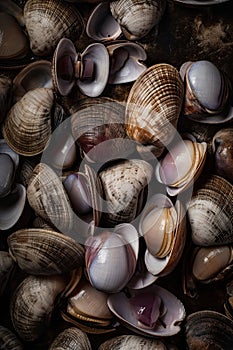 plate with fresh mussles