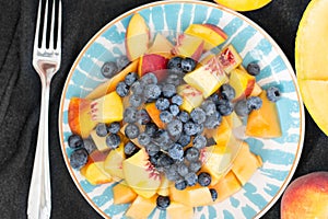Plate of fresh summer fruit