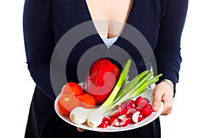 Plate with fresh vegetable