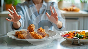 The plate of fried chicken.AI generated image