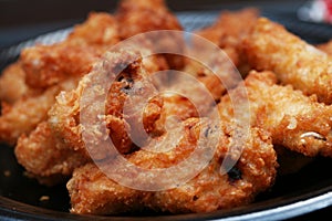 Plate of fried chicken wings