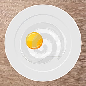 Plate with fried egg illustration