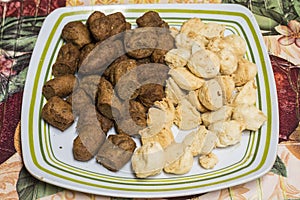 A plate of fried Kikiam and Squidballs