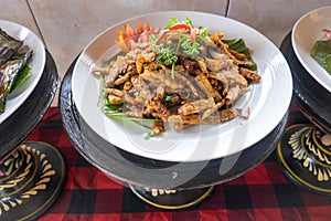 Plate of fried Tempeh