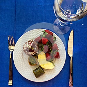 Plate with fruits