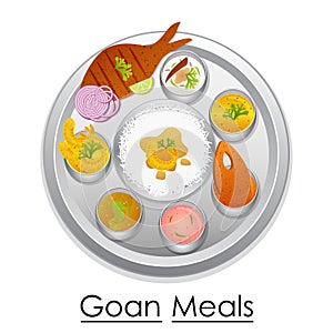 Plate full of delicious Goan Meal photo