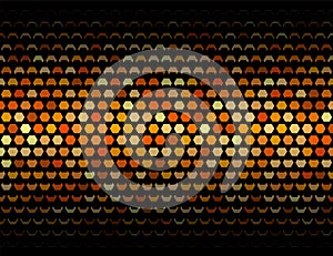 Plate geometric pattern of closing hexagons