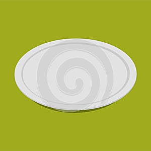 Plate on green background. Vector illustration. EPS 10.