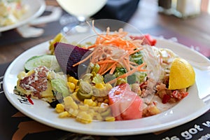 Plate of healthy food