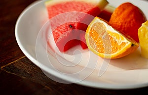 Plate of healthy fresh fruit