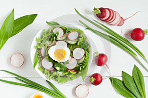 Plate of healthy seasonal salad