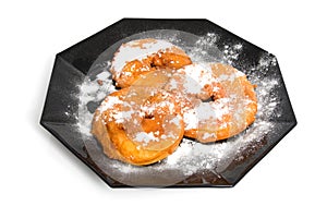 Plate with home baked Dutch appelflappen