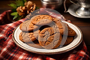 A plate of homemade ginger snaps