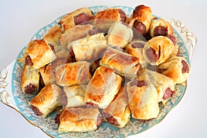 Plate of homemade sausage rolls
