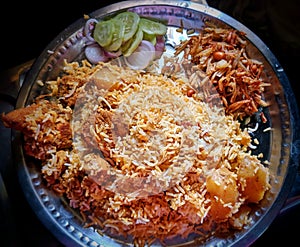 A Plate of Indian Mughlai Food