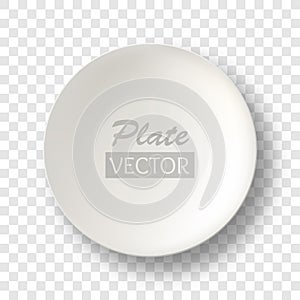 Plate isolated on transparent background. Realistic food plate. Vector illustration