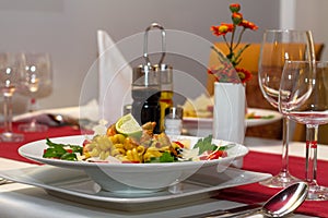 Plate with italian pasta