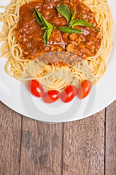Plate of Italian spaghetti