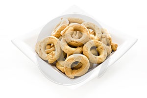 A plate with italian typical biscuits called