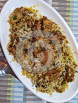 A plate of Jackfruit  Biryani