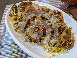 A plate of Jackfruit  Biryani