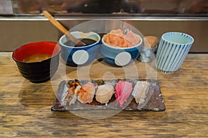 A plate of Japanese Sushi Set