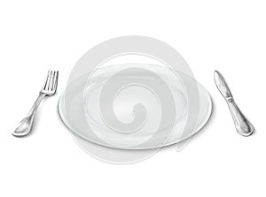 Plate with knife and fork