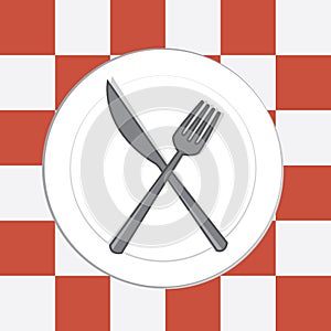 Plate Knife Fork Tablecloth