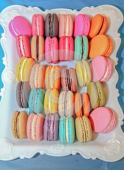 Plate of macaroons photo