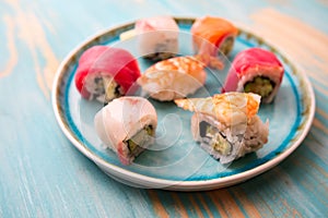 Plate of makizushi