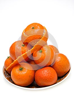 Plate with mandarins