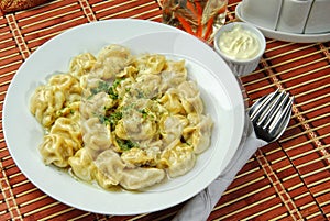 Plate with manta rays on the table