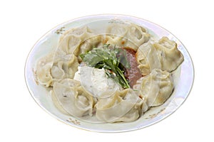 Plate with manta rays on the table.