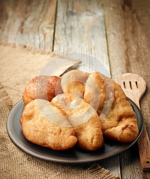 Plate of meat pies belyashi