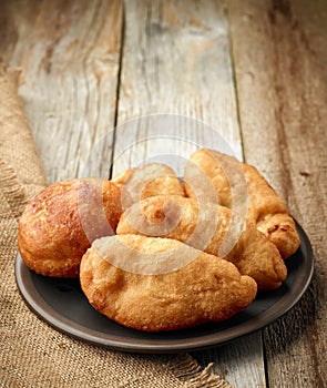 Plate of meat pies belyashi