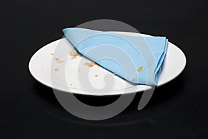 Plate and a napkin