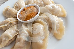 Plate of Nepalese momos