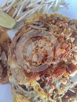 Plate of Pad Thai or phat Thai