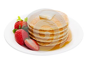 Plate of pancakes photo