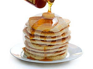 Plate of Pancakes isolated on white