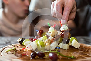 Plate with party snacks