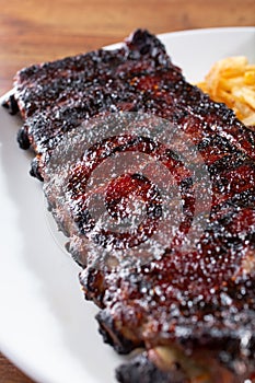 plate of pork ribs