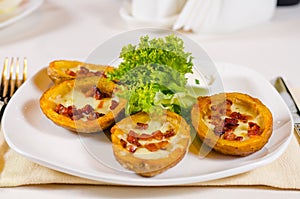 Plate of Potato Skins Appetizer