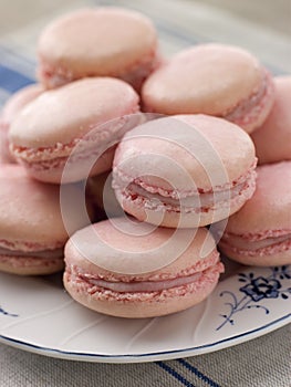 Plate of Raspberry Macaroons