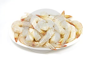 Plate of Raw Prawn Shrimps
